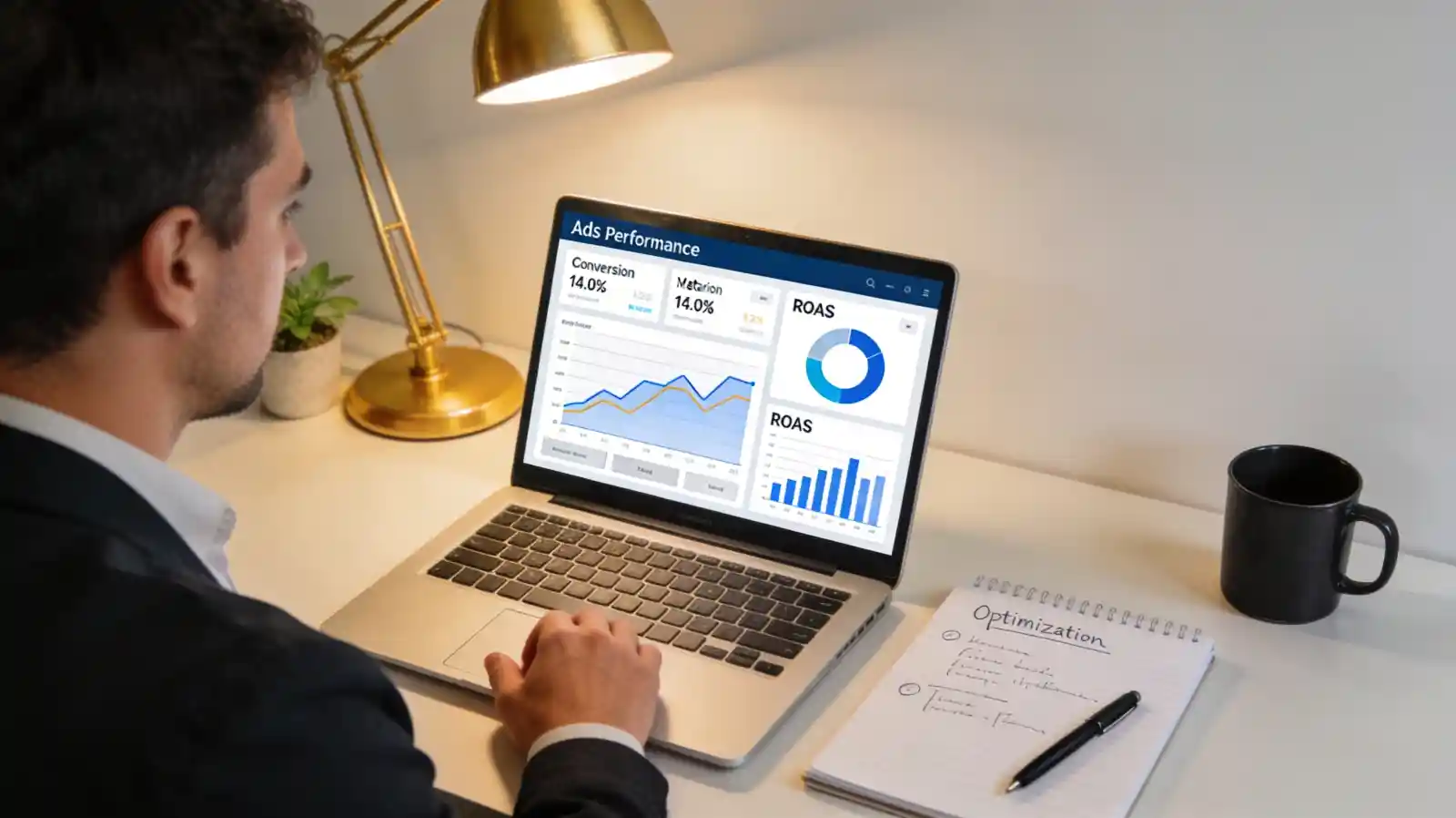 Ads com medição e otimização contínua